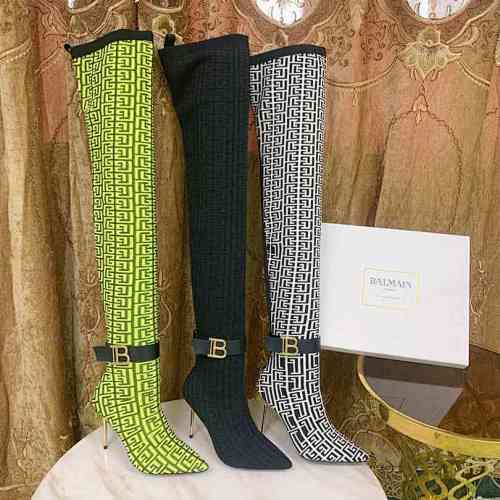 6550450 巴尔曼秋冬新款针织过膝弹力靴！ 跟高：9.5CM 35-41码6727（40、41码定