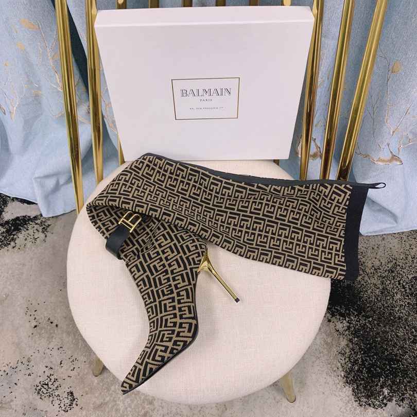 6550 6727 巴尔曼秋冬新款针织过膝弹力靴 Size：35-41（40、41码定做不退换
