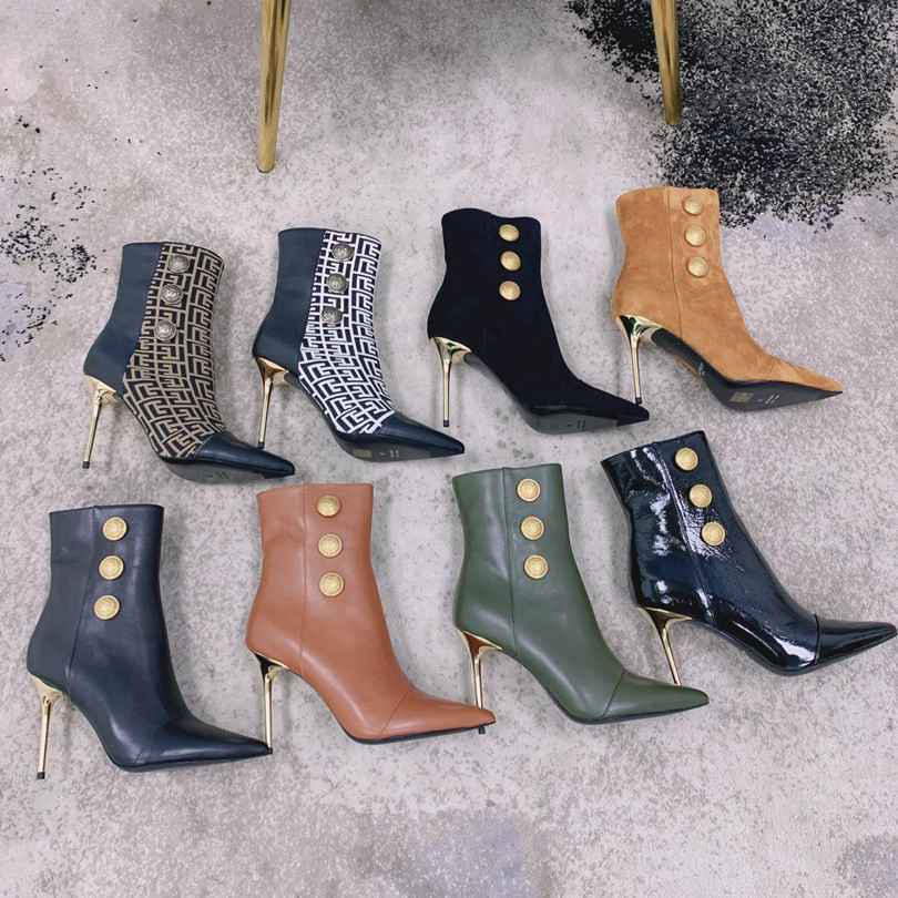 6550 6727 巴尔曼秋冬最新款走秀款金属圆扣短靴 码数：35-41 （40.41定做，不退换）