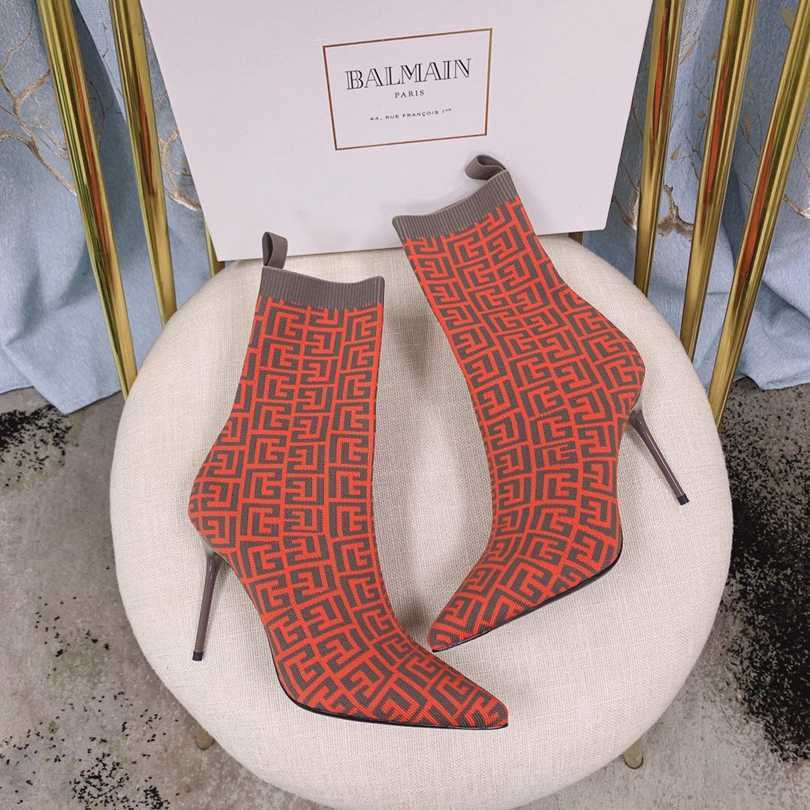 6550 6727 340 巴尔曼秋冬新款针织靴 跟高：9.5CM 35-41（40、41码定做不