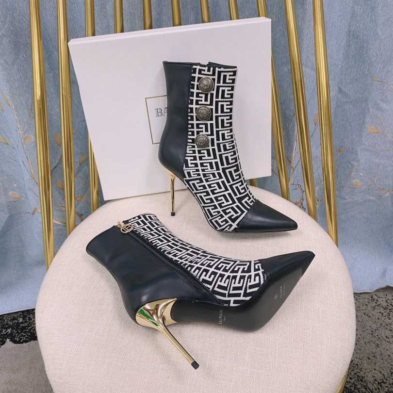 6550430 6727 巴尔曼秋冬最新款走秀款金属圆扣短靴 码数：35-41 （40.41定做，不退换）