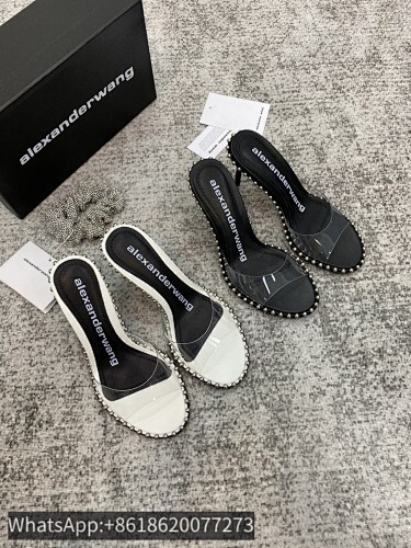 Alexander Wang Studded PVC Nova Slippers Slingback Sandals Heels