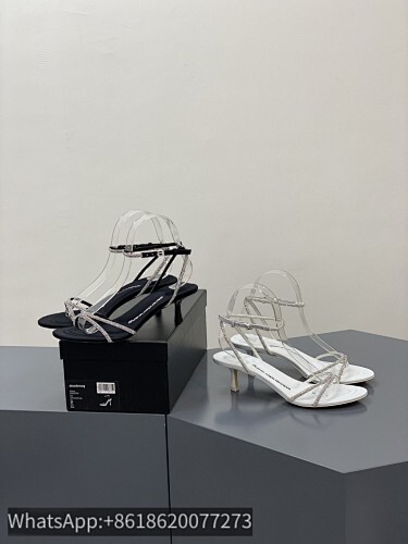 Alexander Wang AW Dahlia 50 Crystal Strap Slingback Sandals Heels
