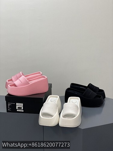 Alexander Wang Aw Taja Wedge Thick Sole Slippers Mules Sandals