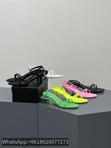 Alexander Wang AW Dahlia 55 Nylon/Leather Cross Straps Slingback Sandals Heels