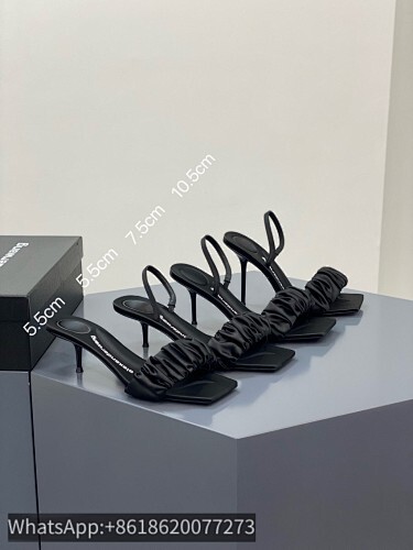 Alexander Wang AW Julie Scruncchie Satin Slippers Mules Slingback Sandals Heels