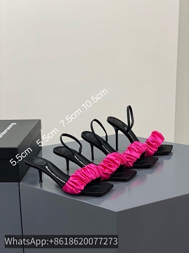 Alexander Wang AW Julie Scruncchie Satin Slippers Mule Slingback Heel Sandals