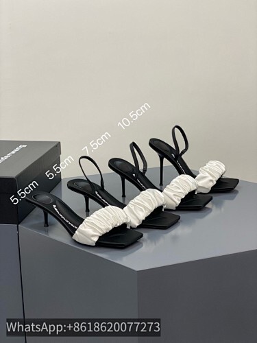 Alexander Wang AW Julie Scruncchie Satin Slippers Mules Slingback Heels Sandals