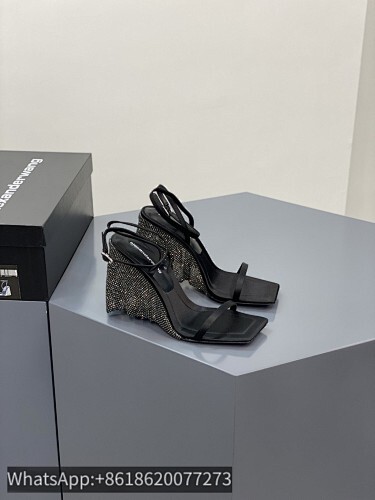 Alexander Wang AW Crystal Tassels Wedge Slingback Sandals Heels