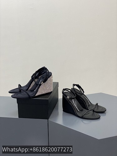 Alexander Wang Crystal Wedge Slingback Sandals Heels