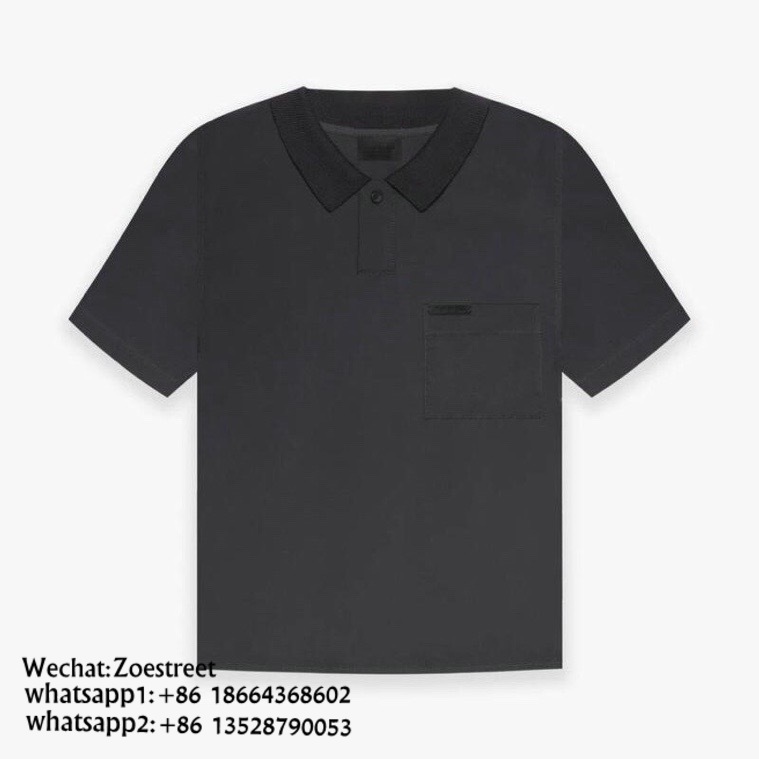 FOG208 Fog 7th Woven Nylon Short Sleeve Polo Shirt Oversized Style