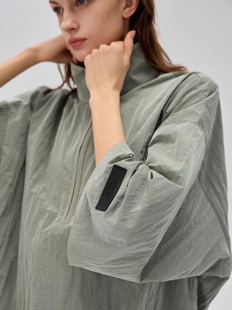 FOG376 FOG Essentials Half Zip Metallic Nylon Shirt